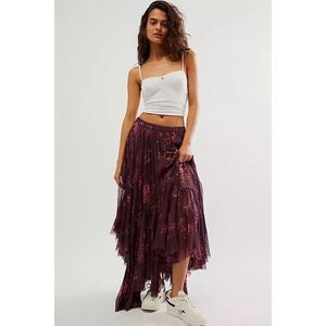 Free People Asymmetrical Skirt in Purple Floral
